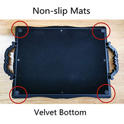 Yamfurga Rectangle Decorative Mirror Tray, French Style, Makeup Organizer, Jewelry Organizer, Serving Tray, 9.5"x 14.9", Golden Silver - Image 5