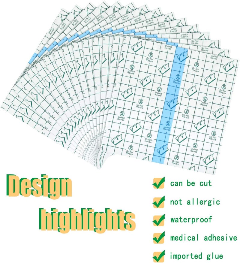 BBTO شريط لاصق شفاف مرن BBTO 50 قطعة كبير مقاوم للماء 6 × 6 بوصة - Image 5