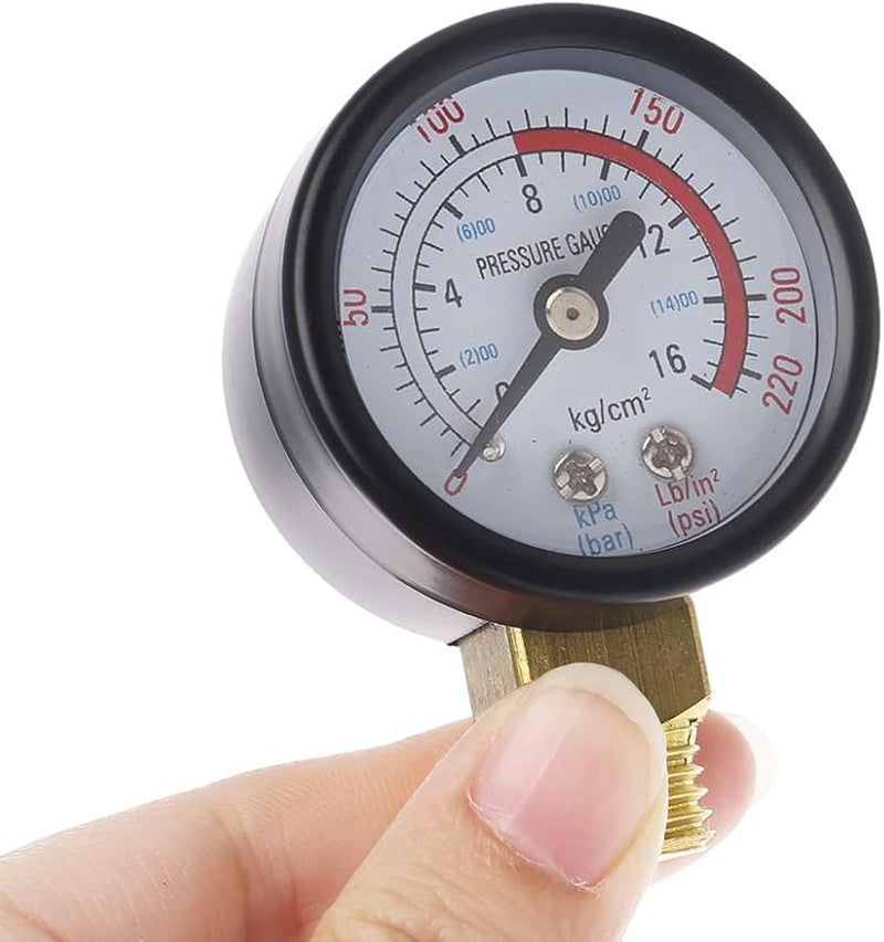 Brass Internals All Purpose Pressure Gauge 0 220 PSI Economical Scale - Image 4