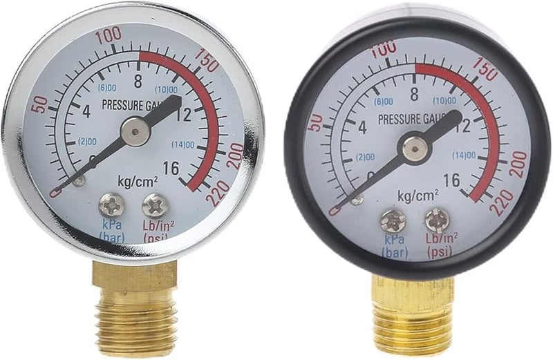 Brass Internals All Purpose Pressure Gauge 0 220 PSI Economical Scale - Image 2