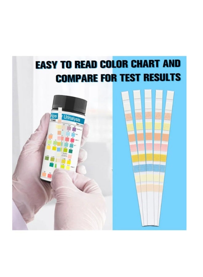 URS-10T Reagent for Urinalysis 100 Pieces Contain Leukocytes Nitrite Urobilinogen Protein pH Blood Specific Gravity Ketone Bilirubin Glucose Test Analysis Urine Test Strips for Testing Body Urine Ketosis Levels, Paleo and Low Carb Diets - Image 3