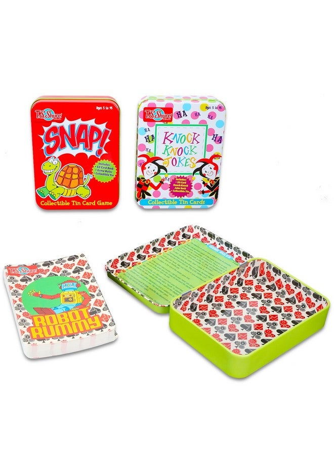 Bendon 8 Pack Card Games - Tin Case Travel Table Games and Activities, Old Maid, War, Magic Card Tricks, Crazy Eights, More | Family Game Night Bundle  - Image 3