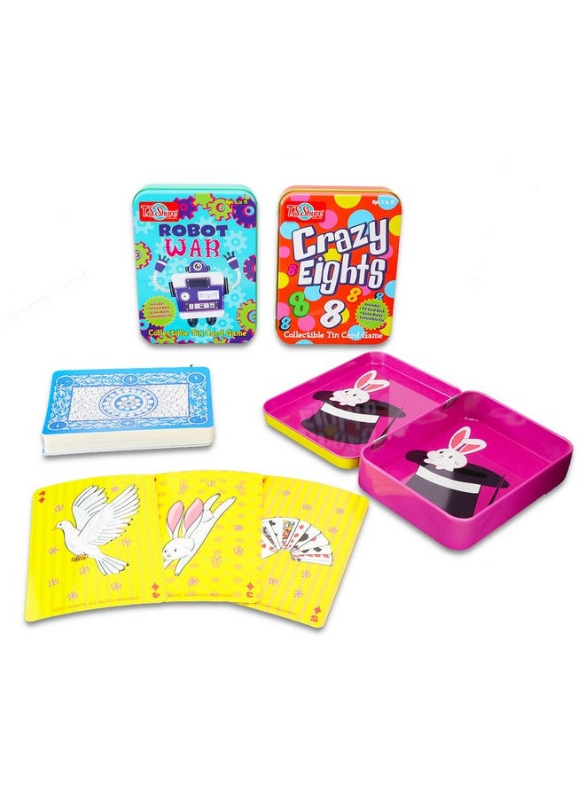 Bendon 8 Pack Card Games - Tin Case Travel Table Games and Activities, Old Maid, War, Magic Card Tricks, Crazy Eights, More | Family Game Night Bundle  - Image 4