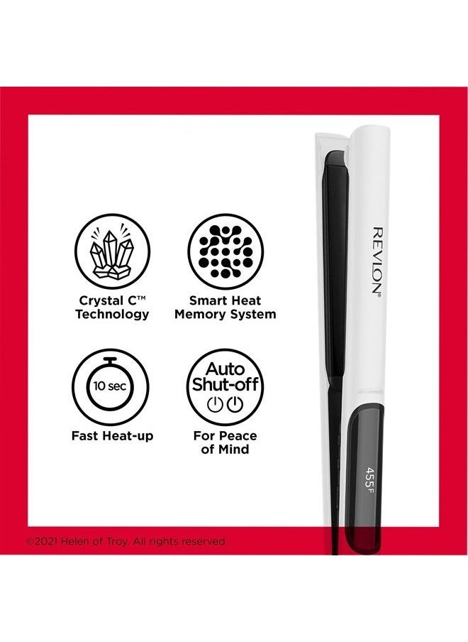 Revlon مكواة فرد الشعر الرقمية Crystal C + Ceramic | لمعان يدوم طويلاً وتجعد أقل، (1 بوصة)  - Image 5