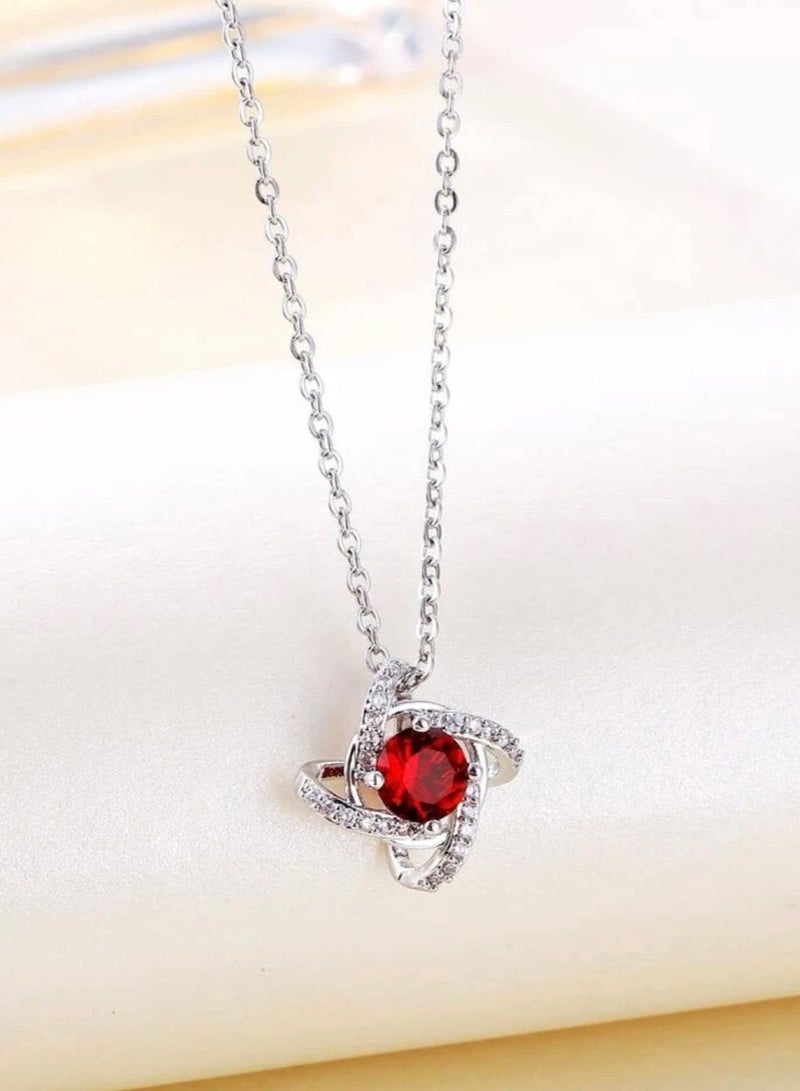 بلو لاين سلسال انيق باللون الفضي بتعليقة مرصعة بالزركون - Image 1