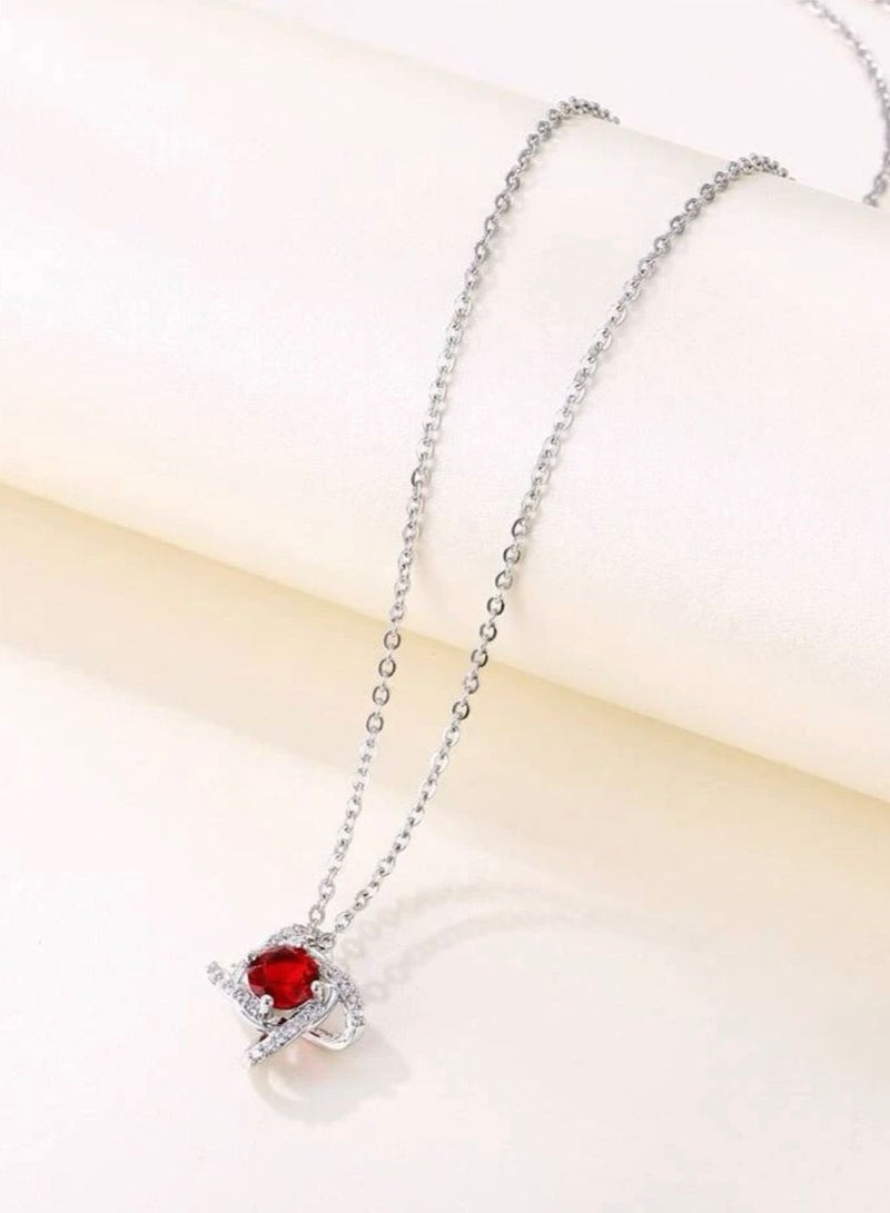 بلو لاين سلسال انيق باللون الفضي بتعليقة مرصعة بالزركون - Image 2