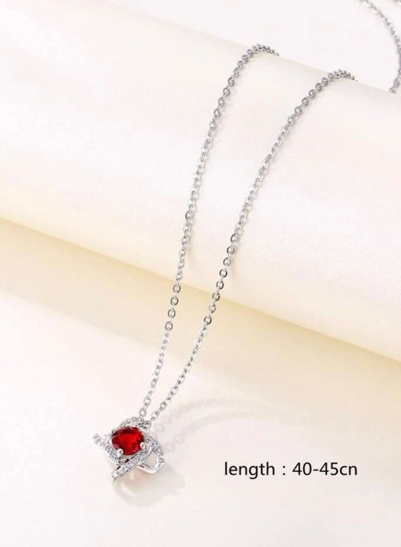 بلو لاين سلسال انيق باللون الفضي بتعليقة مرصعة بالزركون - Image 3