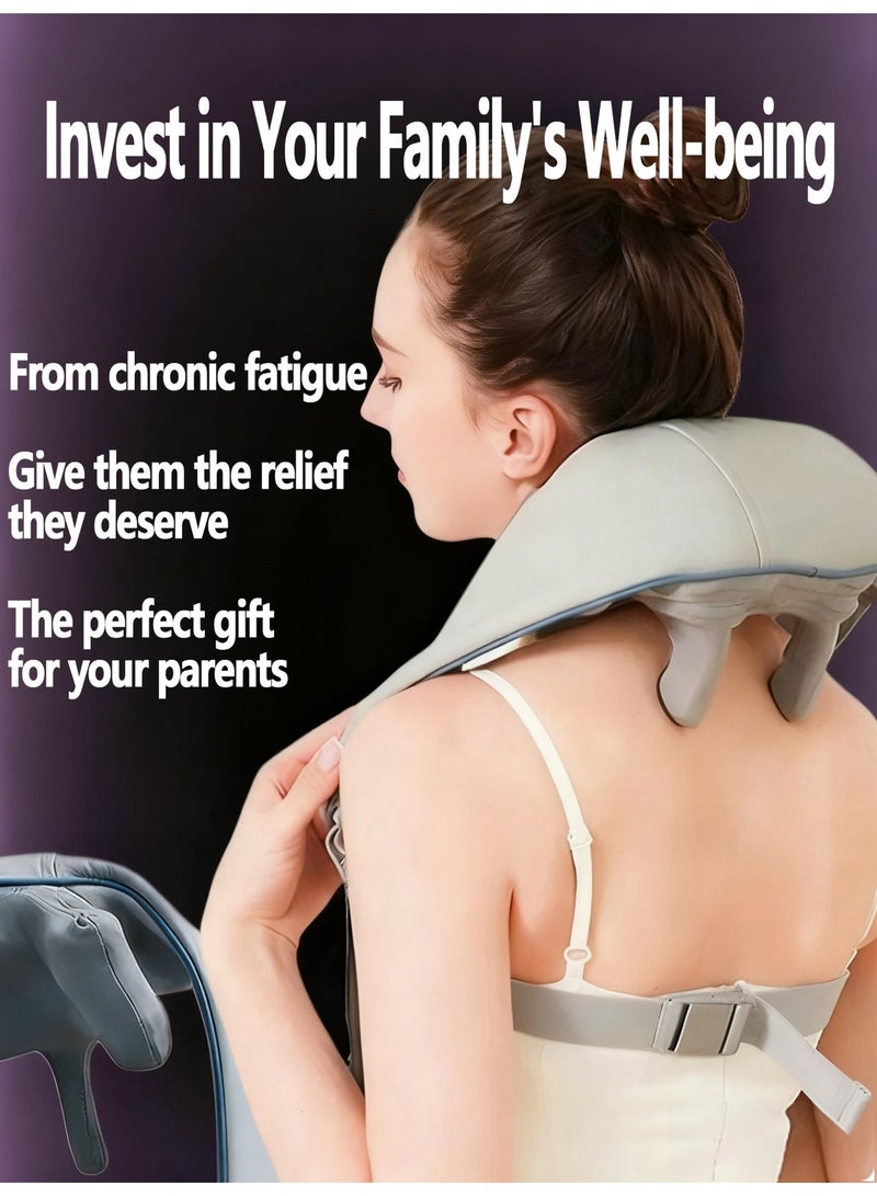 مساج محمول للرقبة والجسم - تدليك 8D عنيف وكمادات ساخنة - تصميم لاسلكي ذكي - Image 1