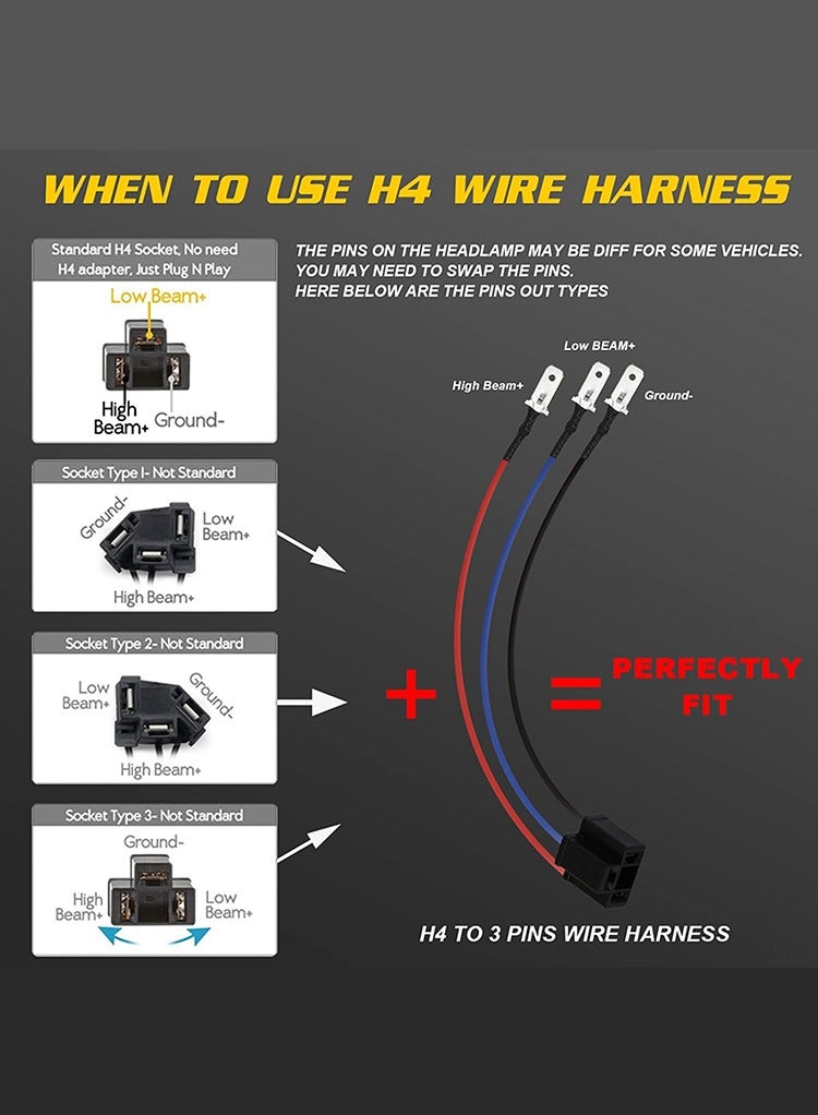 MR.SMART Mr Smart DOT SAE LED Headlights, 5x7 inches, 4 Modes with High/Low Beam, DRL, Turn Signal, Black  - Image 3