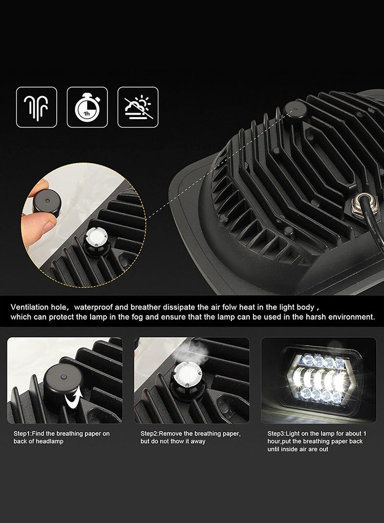 MR.SMART Mr Smart DOT SAE LED Headlights, 5x7 inches, 4 Modes with High/Low Beam, DRL, Turn Signal, Black  - Image 5
