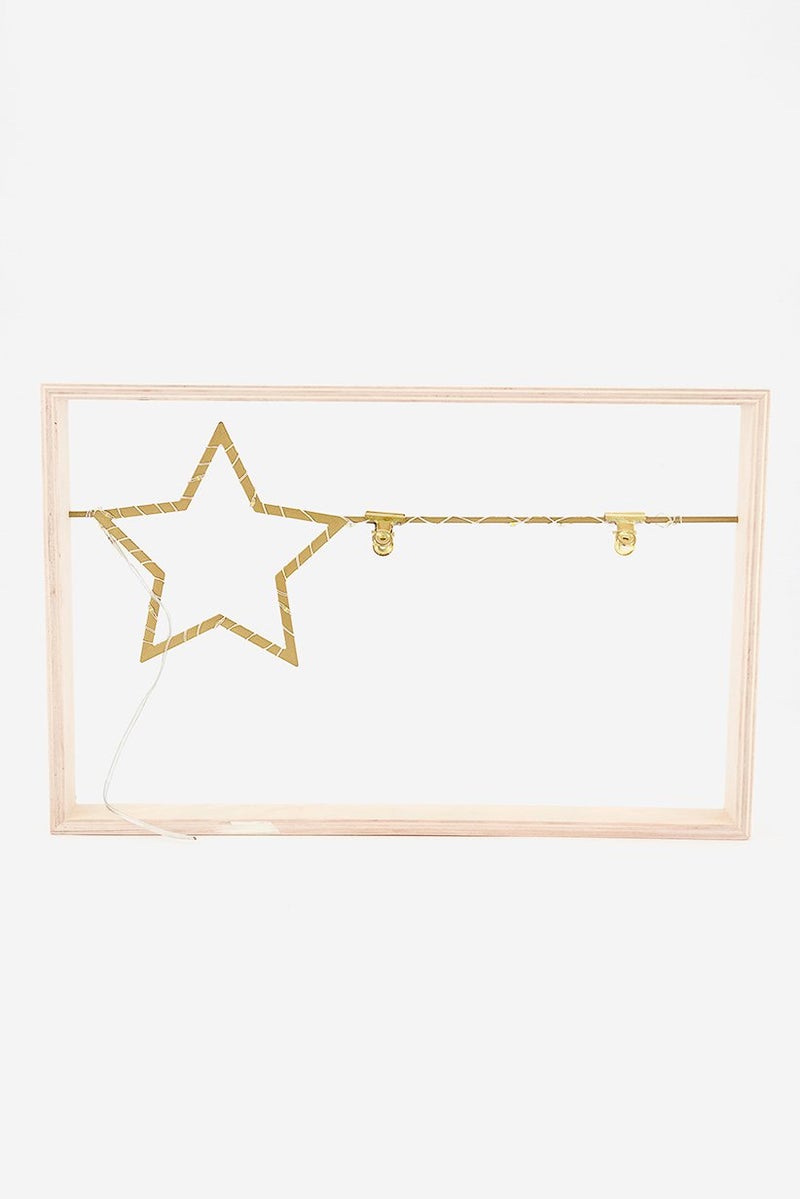 Tchibo Picture Frame With LED, Gold and Wood Combo - Image 2