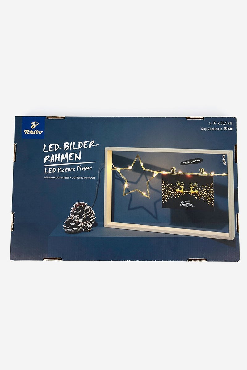 Tchibo Picture Frame With LED, Gold and Wood Combo - Image 3