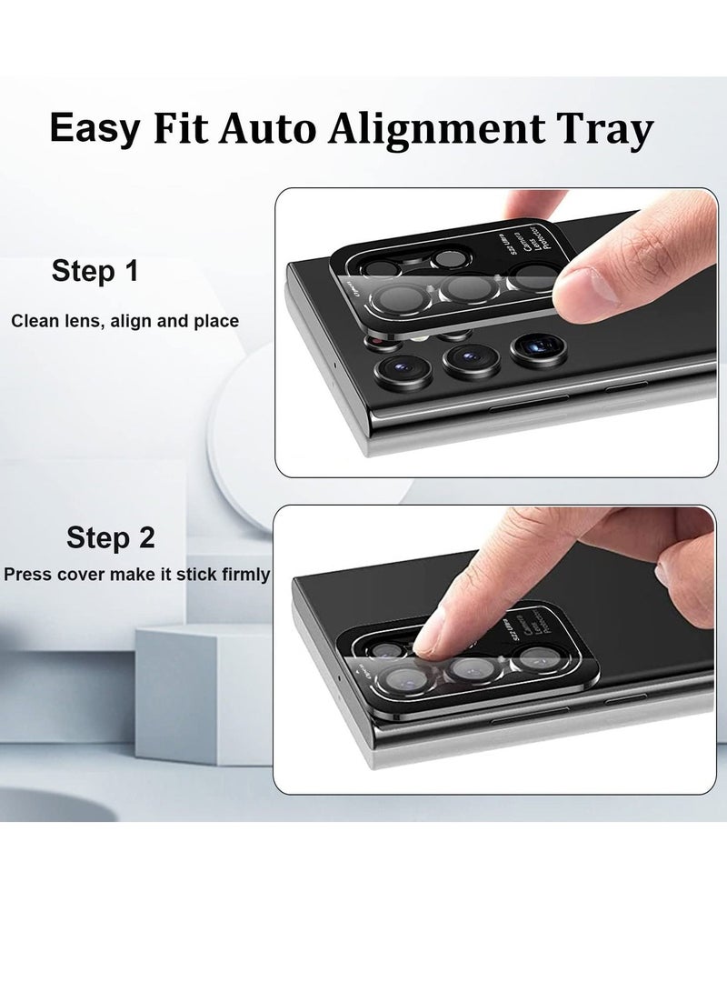 Phone Planet Camera Lens Tempered Glass Protector for Galaxy S22 Ultra, Aviation Aluminum Alloys Protection Cap Scratch Resistant Protector, Compatible with Galaxy S22 Ultra - Image 3