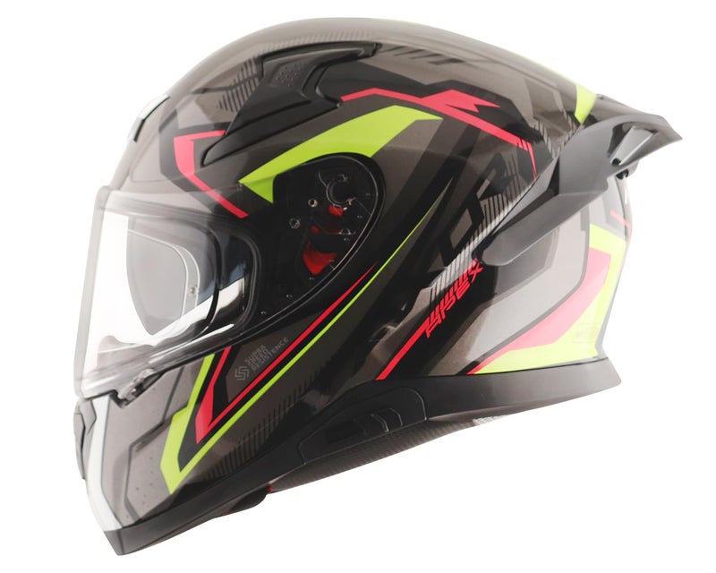 Axor Apex Roadtrip ISI DOT & ECE Certified Full Face Dual Visor Helmet for Men and Women with Outer Clear Visor and Inner Smoke Sun Visor (Black Grey Helmet, Size: M) - Image 2