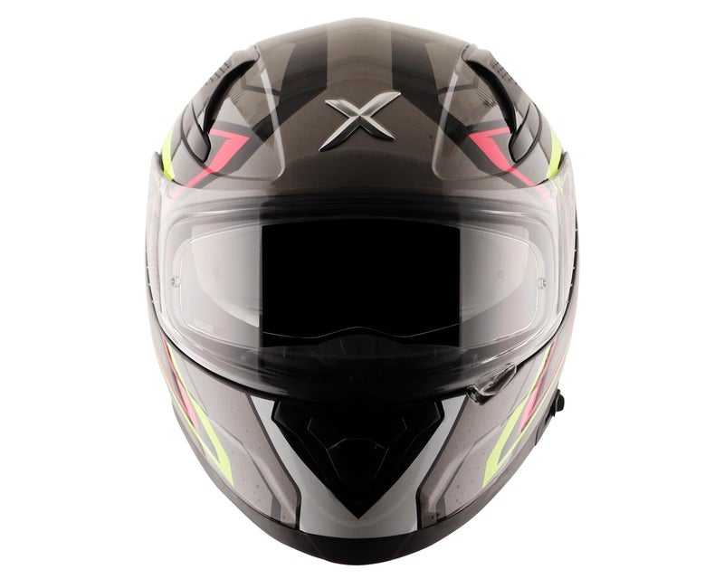 Axor Apex Roadtrip ISI DOT & ECE Certified Full Face Dual Visor Helmet for Men and Women with Outer Clear Visor and Inner Smoke Sun Visor (Black Grey Helmet, Size: M) - Image 5