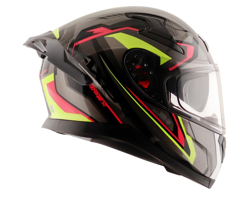 Axor Apex Roadtrip ISI DOT & ECE Certified Full Face Dual Visor Helmet for Men and Women with Outer Clear Visor and Inner Smoke Sun Visor (Black Grey Helmet, Size: M) - Image 4