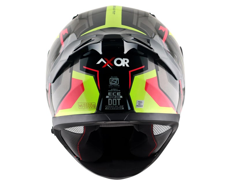 Axor Apex Roadtrip ISI DOT & ECE Certified Full Face Dual Visor Helmet for Men and Women with Outer Clear Visor and Inner Smoke Sun Visor (Black Grey Helmet, Size: M) - Image 3