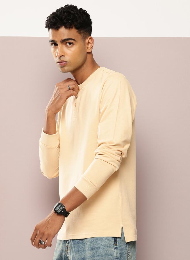 Dillinger Men Regular Fit Pique Fabric Henley T-Shirt - Image 1