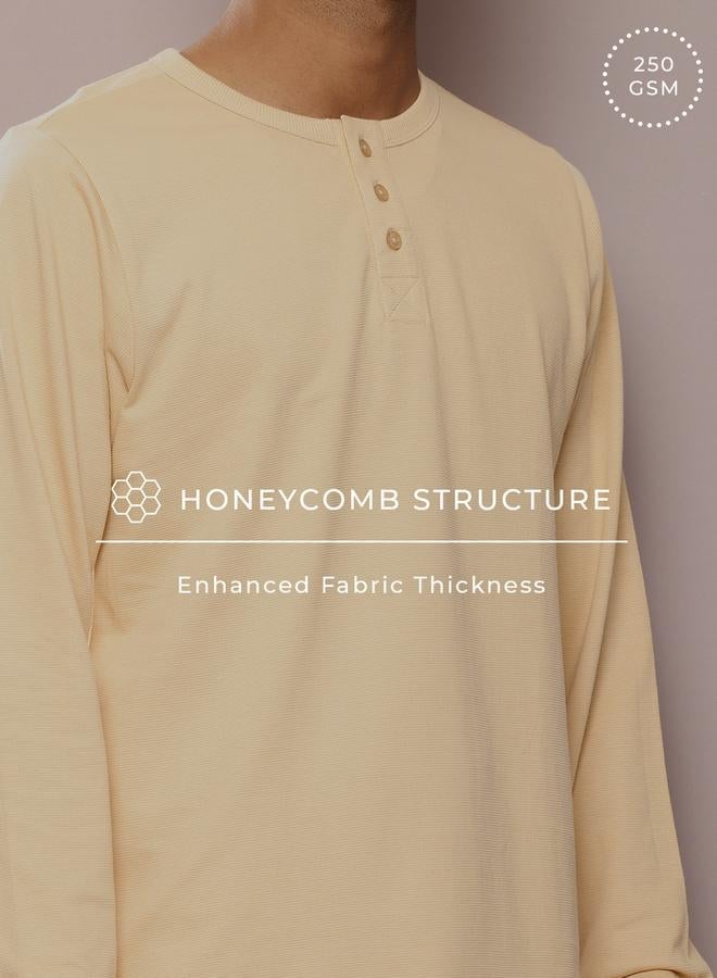 Dillinger Men Regular Fit Pique Fabric Henley T-Shirt - Image 5