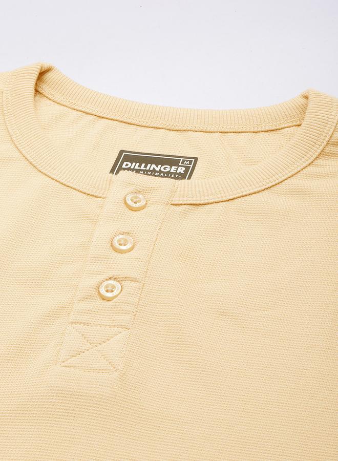Dillinger Men Regular Fit Pique Fabric Henley T-Shirt - Image 2