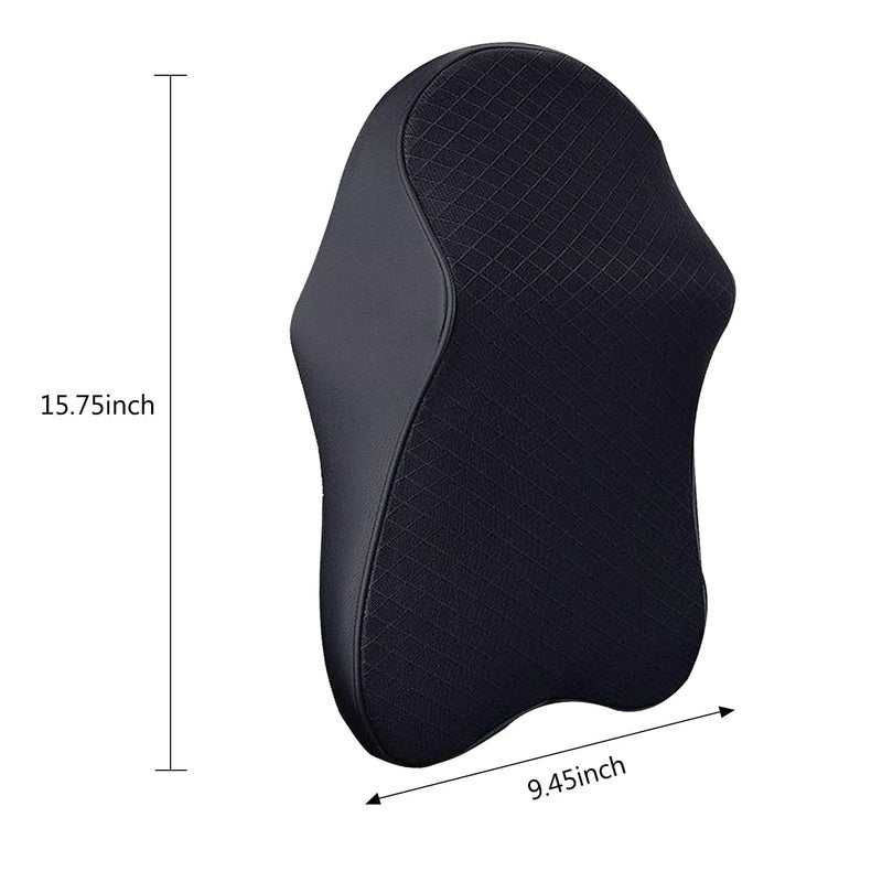 ECAPT Memory Foam Car Seat Cushions Neck Pillow Headrest Cushion for Neck Pain Relief Cervical Washable Cover100 Pure Memory Foam in Office Driving Dark Black - Image 3