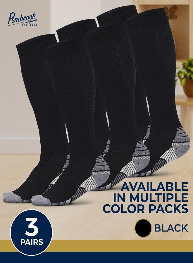 Pembrook 3 Pairs Compression Socks Men 20-30 mmhg - Men's Compression Socks, Medical - Image 5