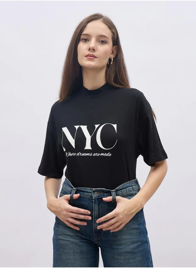 Styli Styli Slogan Print Oversized T-Shirt