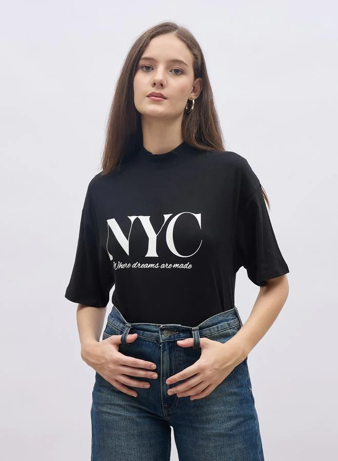 Slogan Print Oversized T-Shirt