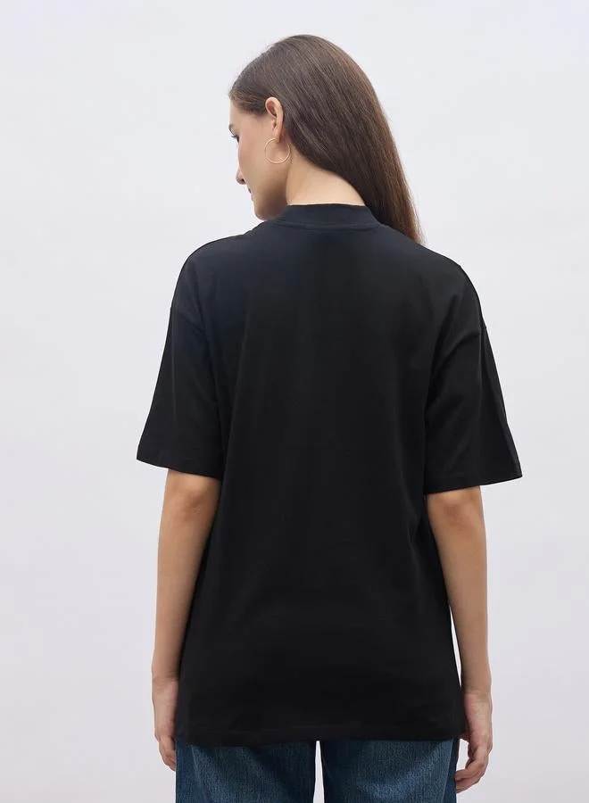 Styli  Slogan Print Oversized T-Shirt for Women | Best Price UAE