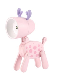 Night Light, Rabbit Dinosaur LED Night Light, Adjustable Phone Holder, Kids Student Portable Reading Table Night Light (Pink Spotted Deer)