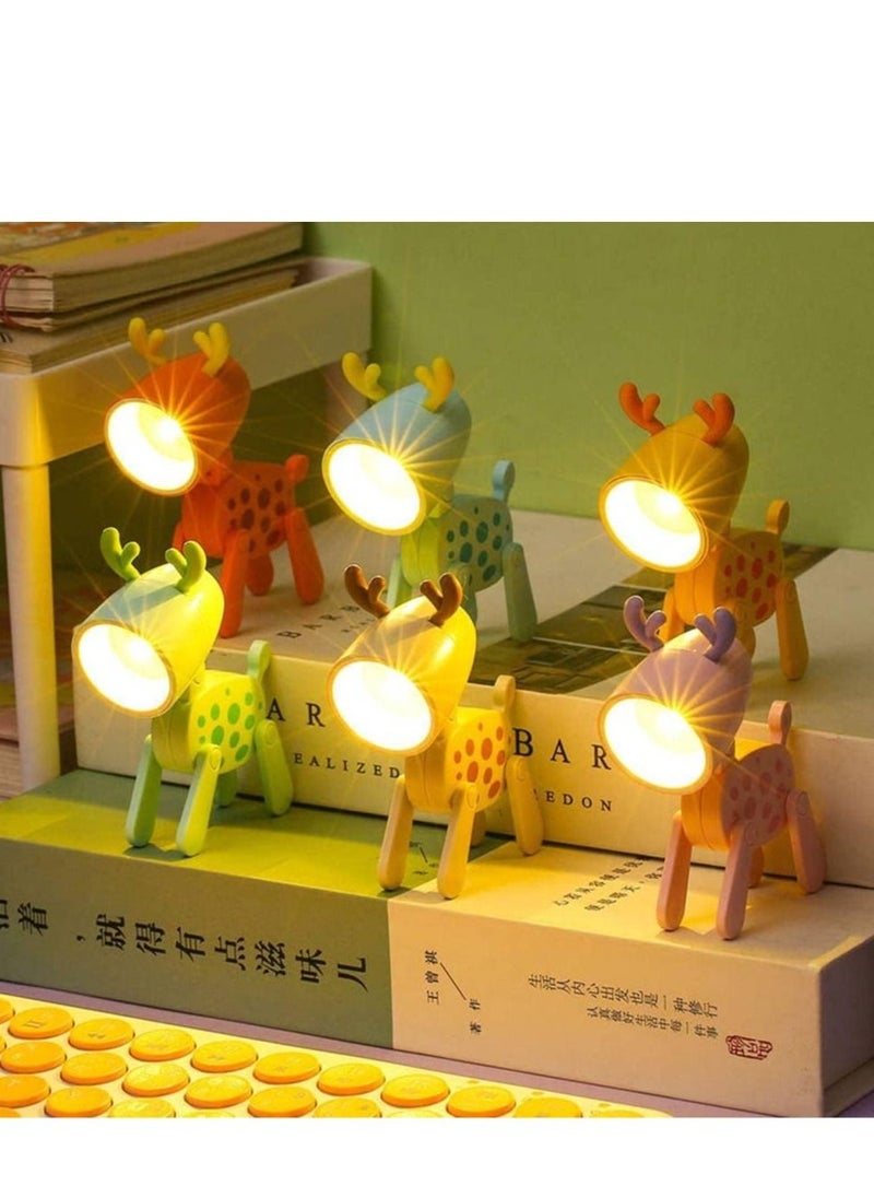 Generic - Night Light, Rabbit Dinosaur LED Night Light, Adjustable Phone Holder, Kids Student Portable Reading Table Night Light (Pink Spotted Deer) - Image 1