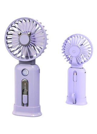 Green Lion WindMate Portable Wireless Mini Fan & Power Bank (for Android & iPhone), Battery Capacity 10000mAh, 3 Levels Speed Cooling Fan, Type-C and Lightning Built in Cables, Fast Charging, Digital Display - Purple - pzsku/Z4517F9D26EC0F3BC10AEZ/45/_/1737329139/d9af65bf-320a-4e45-9366-b70609313932