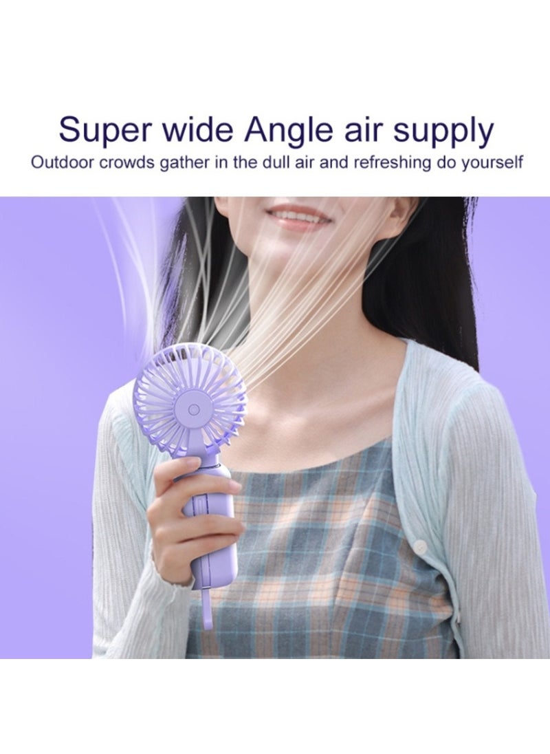Green Lion WindMate Portable Wireless Mini Fan & Power Bank (for Android & iPhone), Battery Capacity 10000mAh, 3 Levels Speed Cooling Fan, Type-C and Lightning Built in Cables, Fast Charging, Digital Display - Purple