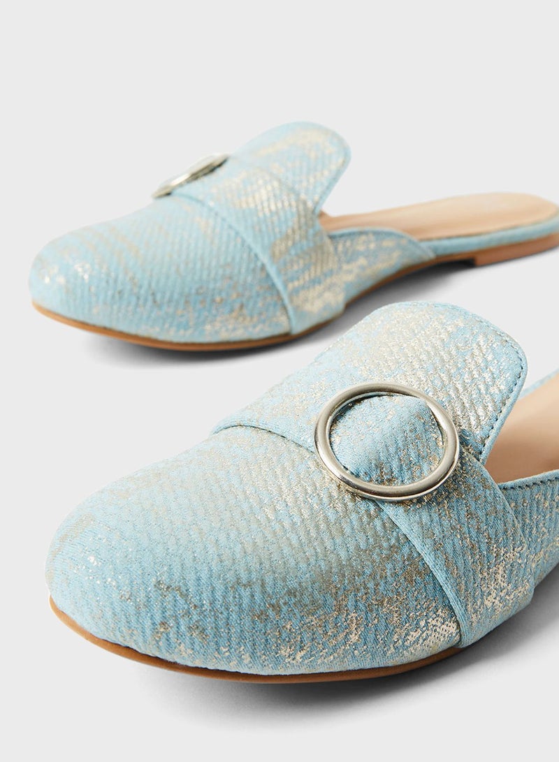 Sivvi x D'Atelier Buckle Detail Flat Mules - Image 4