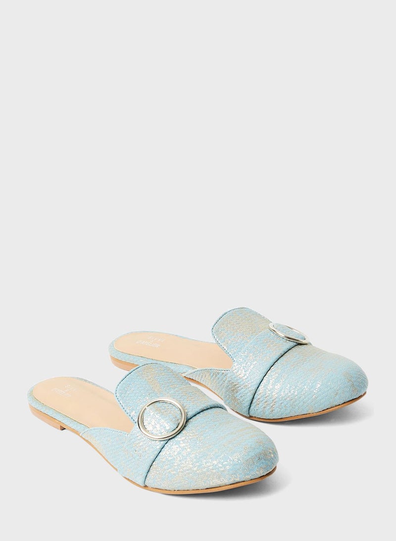 Sivvi x D'Atelier Buckle Detail Flat Mules - Image 2