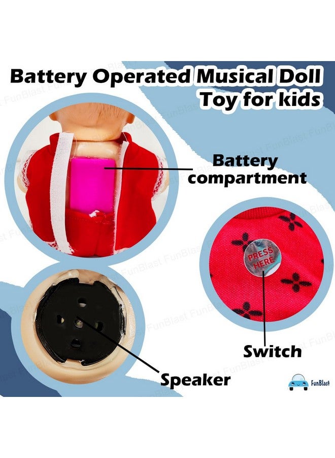 FunBlast Doll for Kids - Boy Doll for Kids, Musical Doll for Girls, Doll with Touch Sensors with Sound, Musical Doll for 3+ Year Old Boys & Girls, Boy Doll with Dress (Red) - Image 5