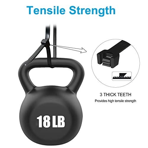 TANTTI Zip Ties 4 inch (200 Pack), Small Zip Ties with 18 lb Tensile Strength, Black, by Tantti Supply - Image 4