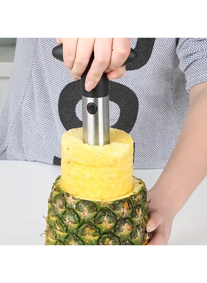 Goolsky 1pc Stainless Steel Pineapple Peeler & Corer - Effortless Core, Slice & Cut with Ergonomic Handle, Durable Kitchen Tool for Fresh Pineapple Prep, Easy-Clean Design for Home & Commercial Use, Pineapple Slicer, Food Preparation, Sleek Metallic Finish, Easyclean Material, Kitchen Accessorie, Kitchen Accessory, Mirabelle Stone Remover, Cherry Stone Remover, Cherry Pit Remover, Plum Stone Remover, Dry Lownica For Cherries And Plums, Fruit Stone Remover, Kitchen Gadget - Image 2