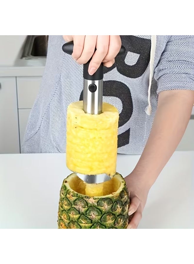 Goolsky 1pc Stainless Steel Pineapple Peeler & Corer - Effortless Core, Slice & Cut with Ergonomic Handle, Durable Kitchen Tool for Fresh Pineapple Prep, Easy-Clean Design for Home & Commercial Use, Pineapple Slicer, Food Preparation, Sleek Metallic Finish, Easyclean Material, Kitchen Accessorie, Kitchen Accessory, Mirabelle Stone Remover, Cherry Stone Remover, Cherry Pit Remover, Plum Stone Remover, Dry Lownica For Cherries And Plums, Fruit Stone Remover, Kitchen Gadget - Image 3