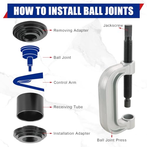 NYXOVA Ball Joint Removal Installation Tool, Heavy Duty Ball Joint Press Kit & U Joint Removal Tool with 4 Wheel Drive Adapters for Most 2WD and 4WD Cars Light Trucks - Image 4