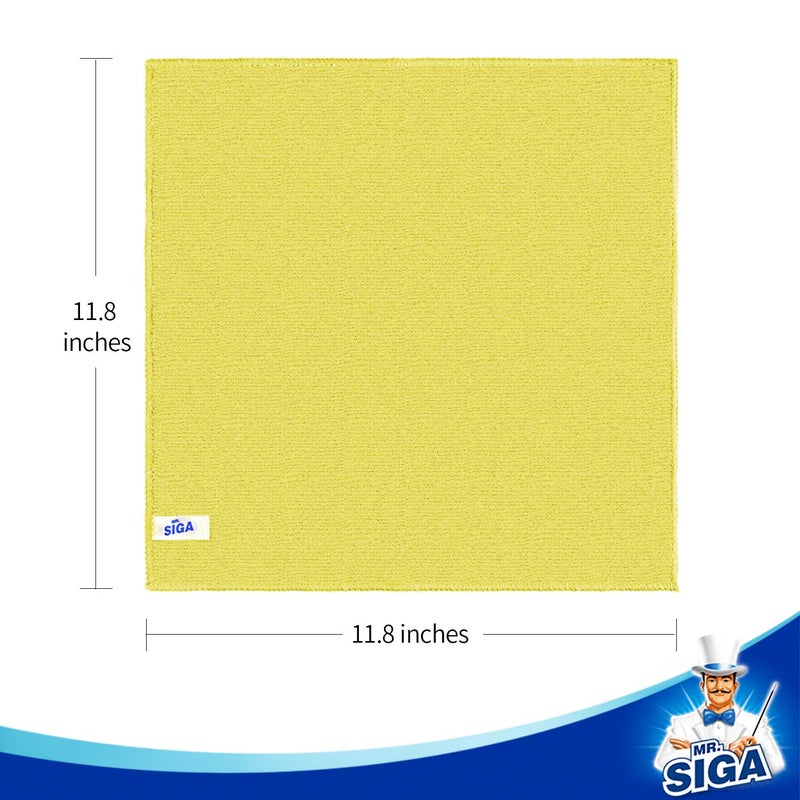 Mr Siga منشفة تنظيف ميكروفايبر من MR.SIGA، مناشف تنظيف متعددة الاستخدامات، عبوة من 50، حجم 30 x 30 سم - Image 3