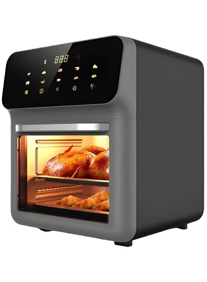 ET-LIFE Air Fryer 10L for Grilling, Broiling, Roasting, Baking and Toasting 10L 1350W FD-1015B Black - Image 1