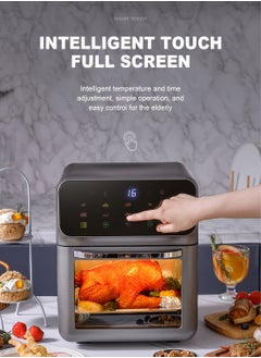 ET-LIFE Air Fryer 10L for Grilling, Broiling, Roasting, Baking and Toasting 10L 1350W FD-1015B Black  - Image 3