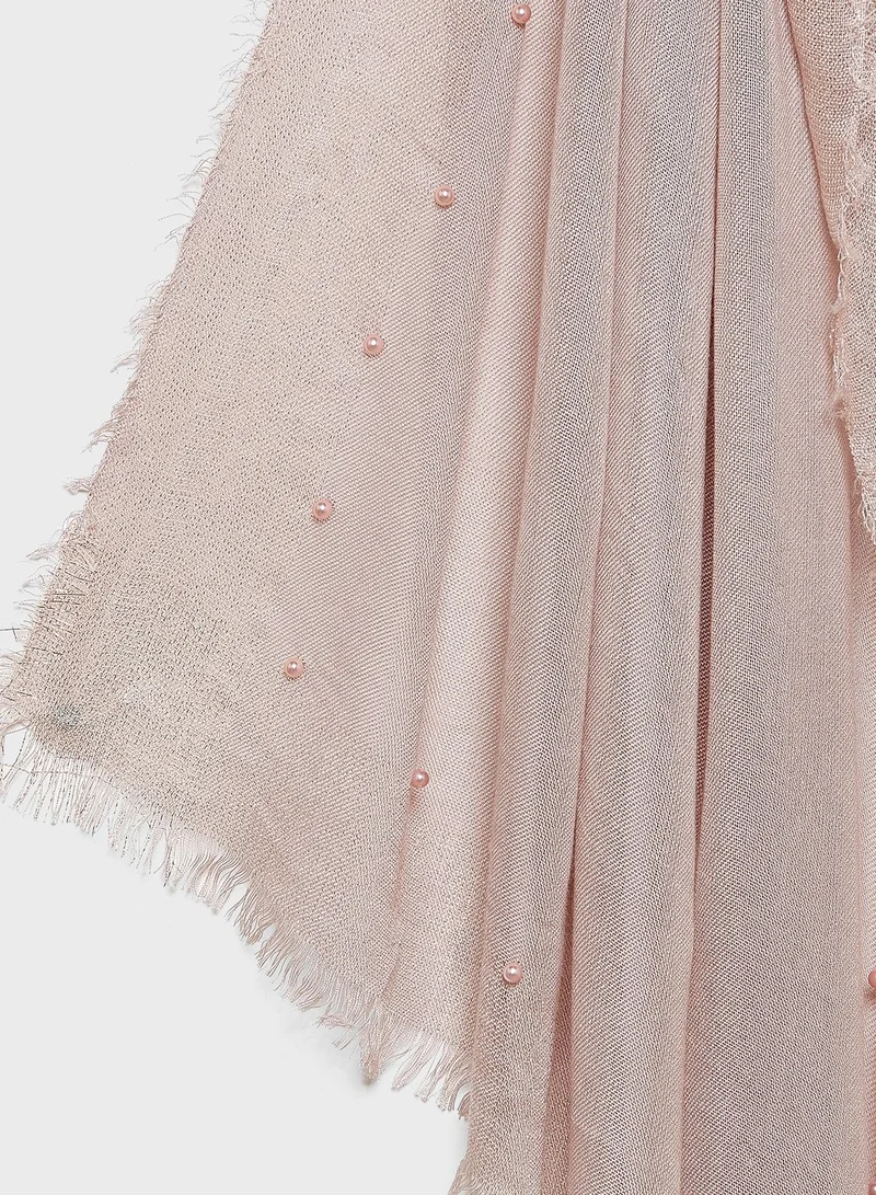 PARFOIS Scarf With Faux Pearls