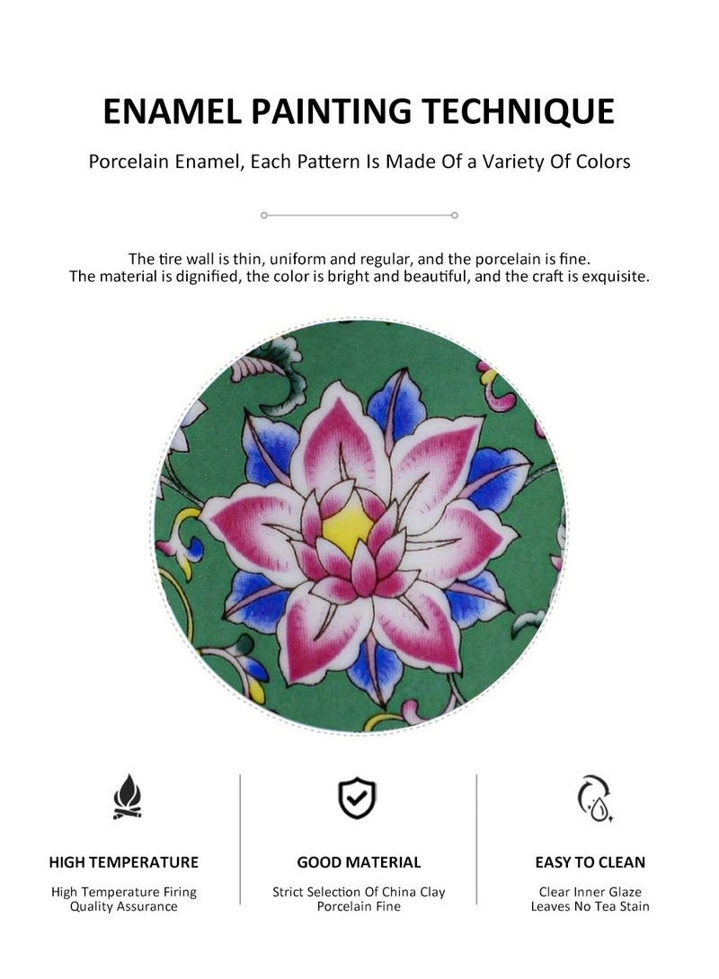 6 Ceramic Tea Cups with Gift Box Elegant Floral Enamel Porcelain Coffee Cup Set, 6 Colors Flowers Teacup, Perfect for Home, Office, and Restaurant Use  - Image 5