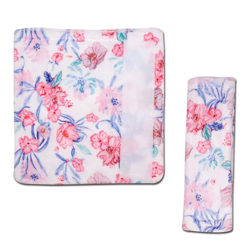 Baby Car Seat Belt Covers Floral Stroller Seat Strap Covers Car Seat Straps Shoulder Pads for Girls Boys Mink Seat Belt Protectors for Car SeatsPushchair for Kids Newborn Infants Toddlers