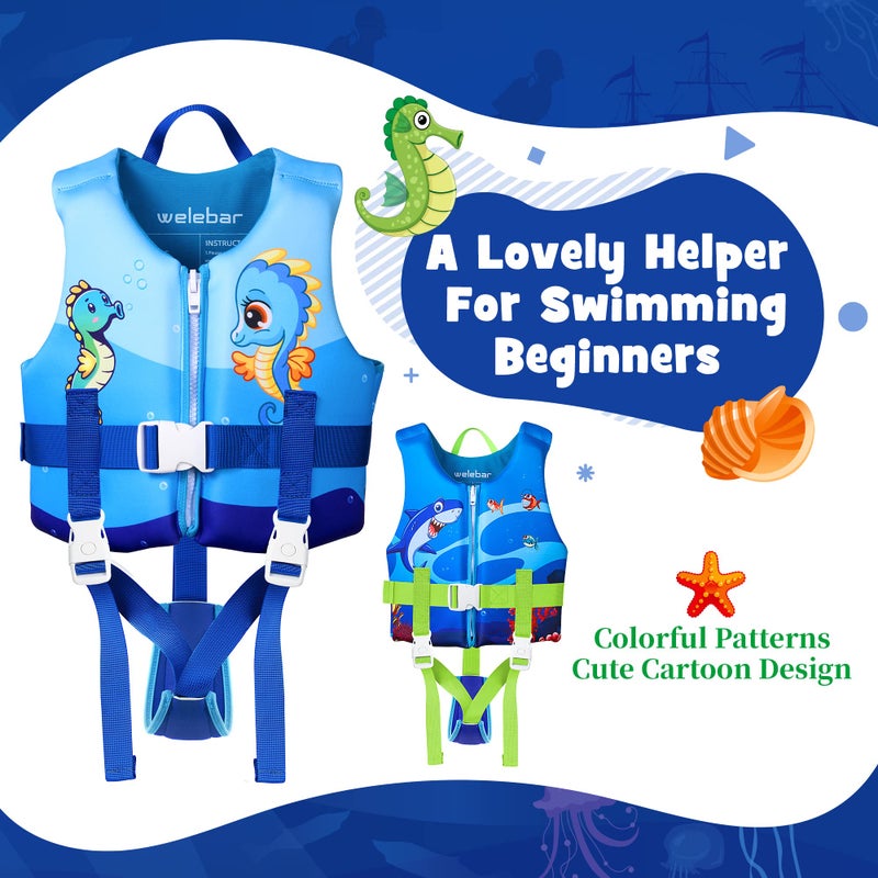 Welebar Kids Swim Vest, Toddler Floaties with Adjustable Safety Strap Swimming Aids Child Float Swimsuit for Boys and Girls Age 2-10 Years Old/22-88lbs - Image 5
