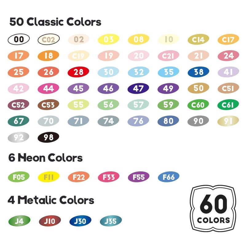 Arrtx Markers Paint Pens 60 Colors, Acrylic Paint Pens Brush Tip for Wood, Canvas, Stone, Rock Painting, Ceramic Surfaces, DIY Crafts Making Art Supplies-with Neon & Metallic & Regular Color - Image 3