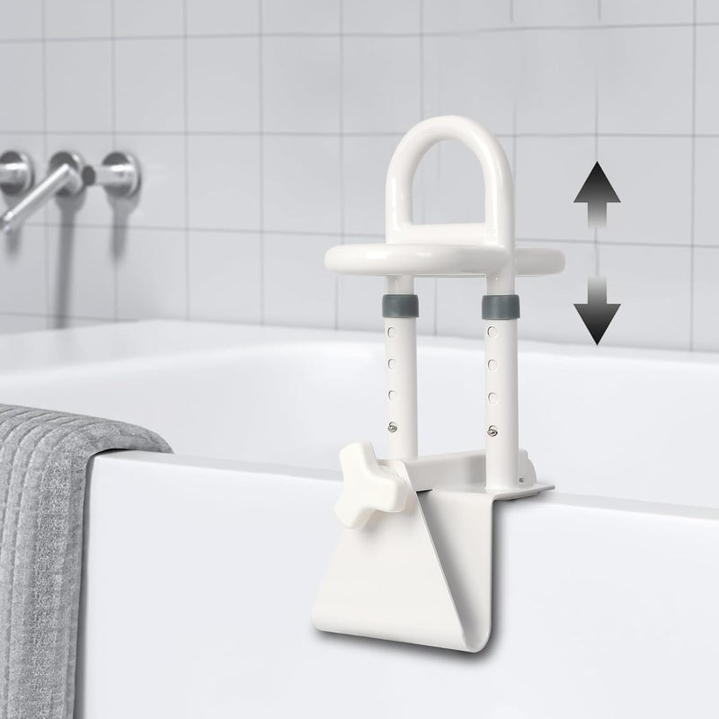 Dollate Bathtub Grab Bars for Seniors: Triple Grip Height Adjustable Bathroom Grab Bars,Bathtub Safety Rail for Elderly,Disabled,Supports 350 LBS Shower Grab Bar - Image 1
