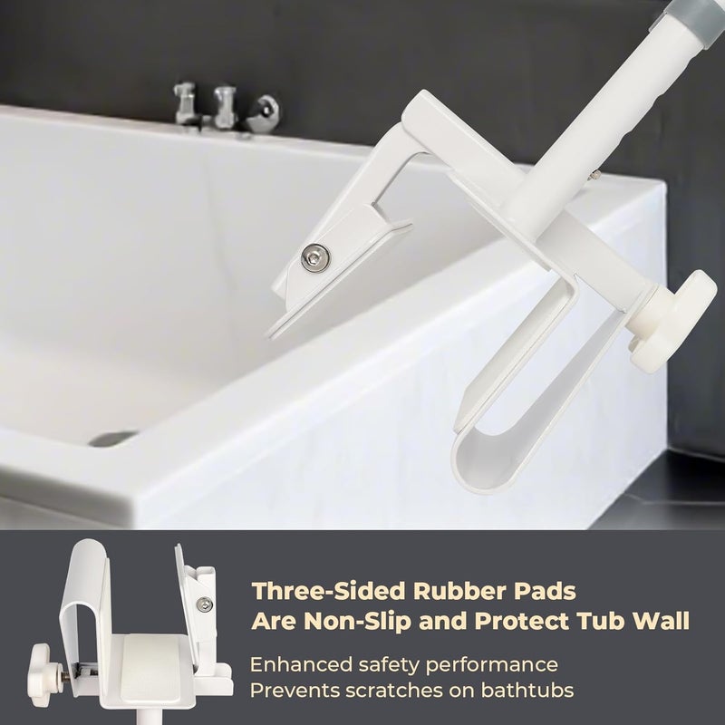 Dollate Bathtub Grab Bars for Seniors: Triple Grip Height Adjustable Bathroom Grab Bars,Bathtub Safety Rail for Elderly,Disabled,Supports 350 LBS Shower Grab Bar - Image 5